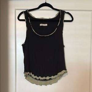 Free People Black and Olive Tank Top